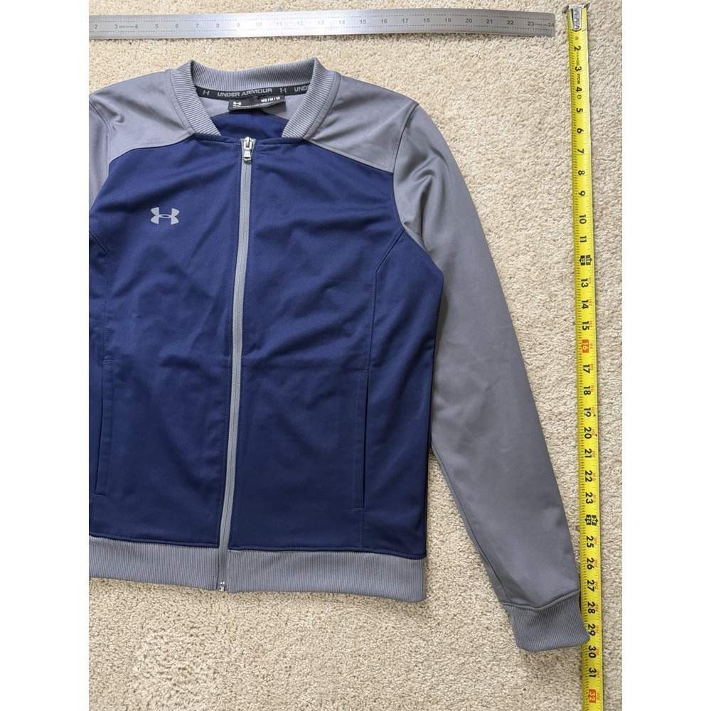 Under Armour Women's Challenger Full‎ Zip Fitted Track Jacket Navy Gray Size M - Picture 4 of 13